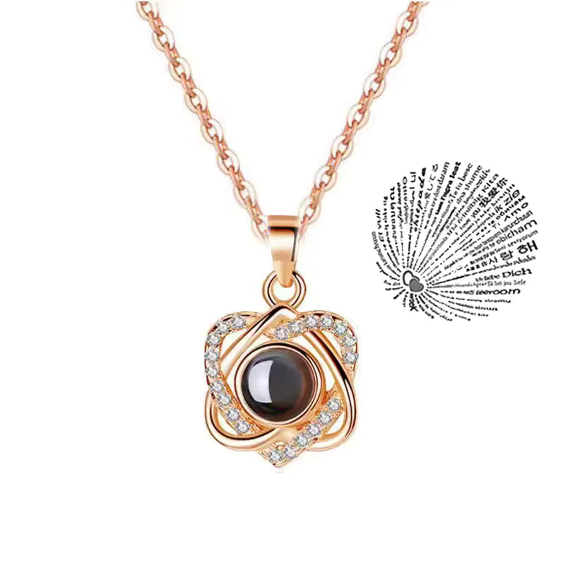 Infinity Necklace "I Love You" in 100 Different Languages